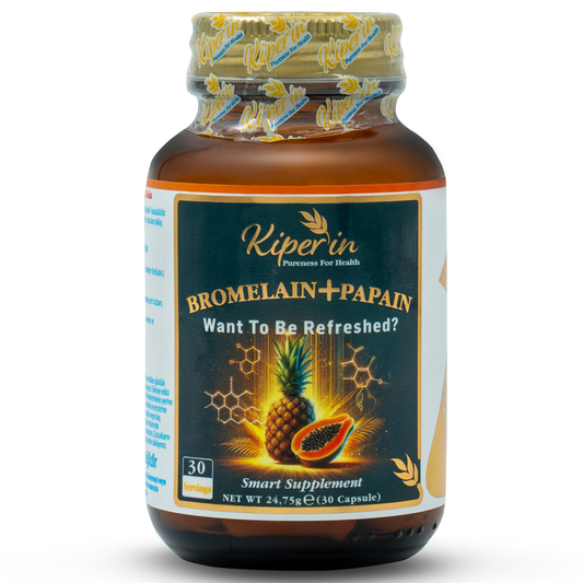 Kiperin Bromelain(2500 Gdu) &amp; Papain - Natural Proteolytic Enzyme (30 Capsules &amp; 700mg) | Smart Food Supplement