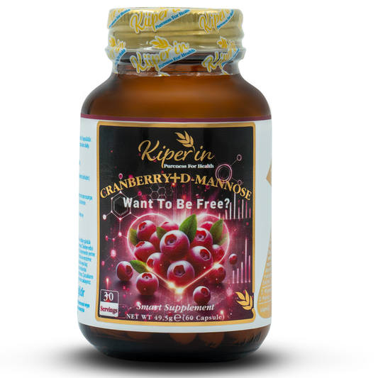 Kiperin Cranberry, D-Mannose, Vitamin C - Urinary Tract Health (60 Capsules &amp; 1400mg) | Smart Food Supplement