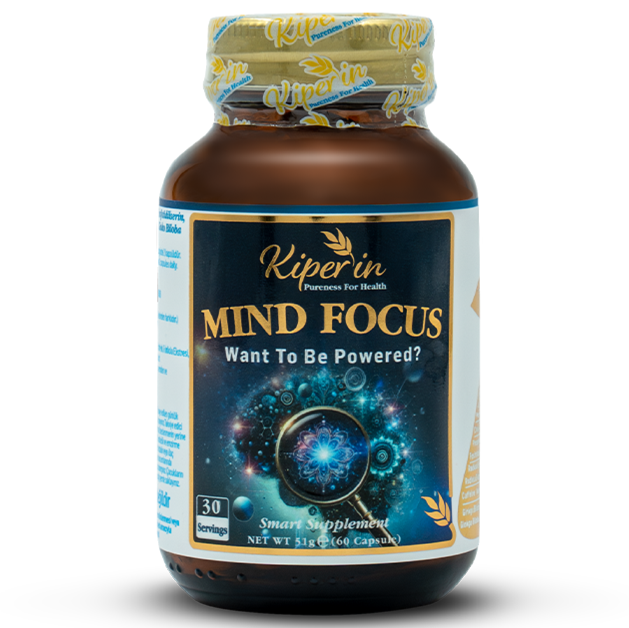 Kiperin Mind Focus Lion's Mane Mushroom, Citicoline, Rhodiola, L-Theanine (1440mg) | Smart Food Supplement