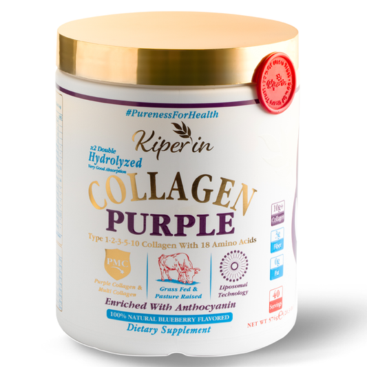 Kiperin Purple Collagen (576gr) Liposomal Technology Food Supplement Containing 100% Pure and Natural Purple &amp; Multiple Collagen Peptides