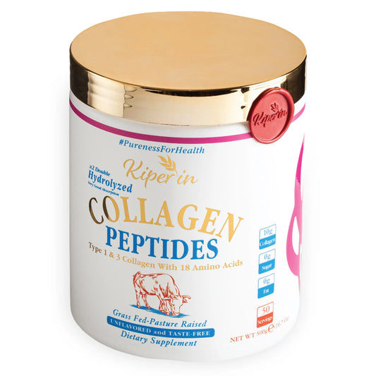 Kiperin Collagen Classic (500 g) – 100% Pure & Natural High-Bioactivity Double-Hydrolyzed Collagen Peptides Dietary Supplement