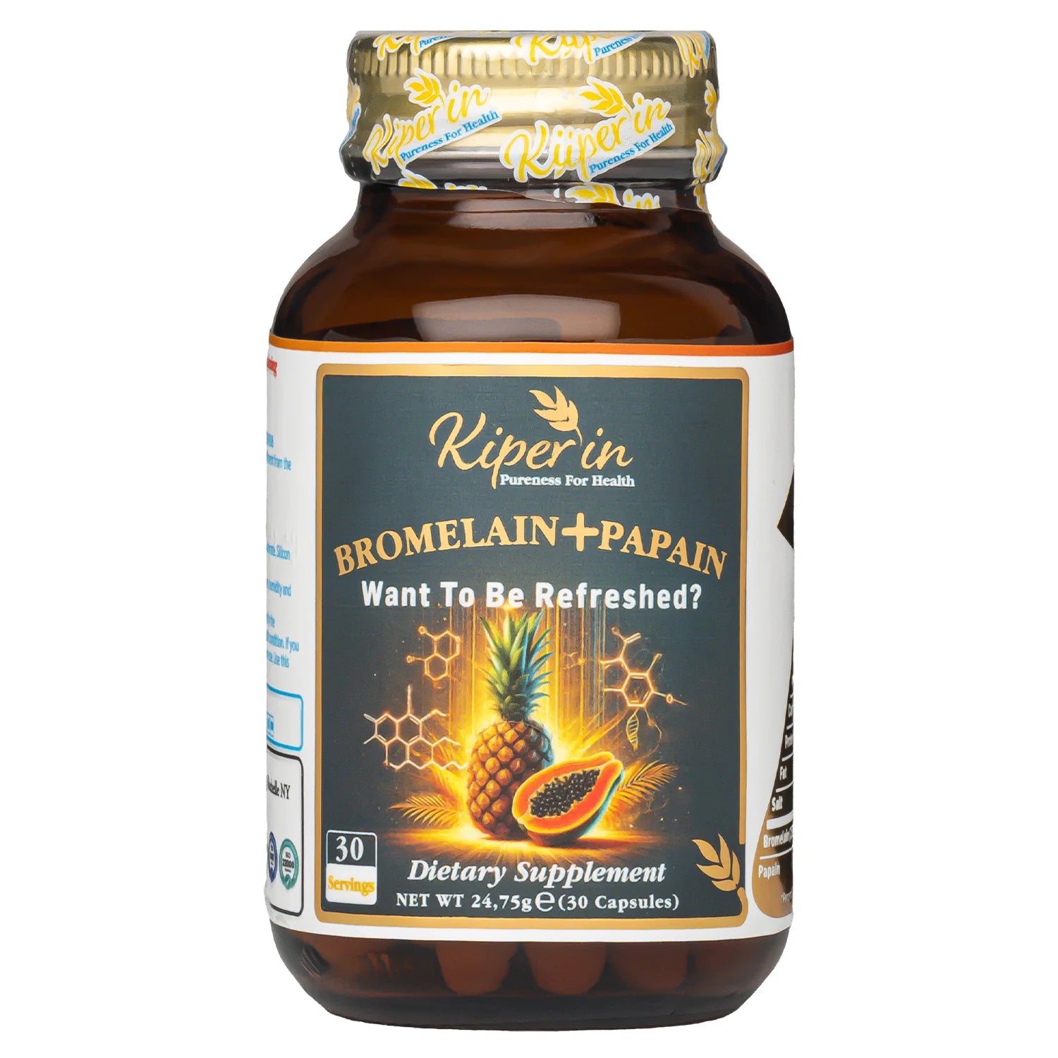 Kiperin Bromelain (2500 GDU) & Papain – 30 Capsules / 700 mg