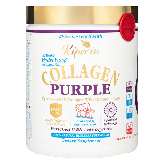 Kiperin Purple Collagen (576 g) – 100% Pure & Natural Purple Multi-Collagen Peptides with Liposomal Technology