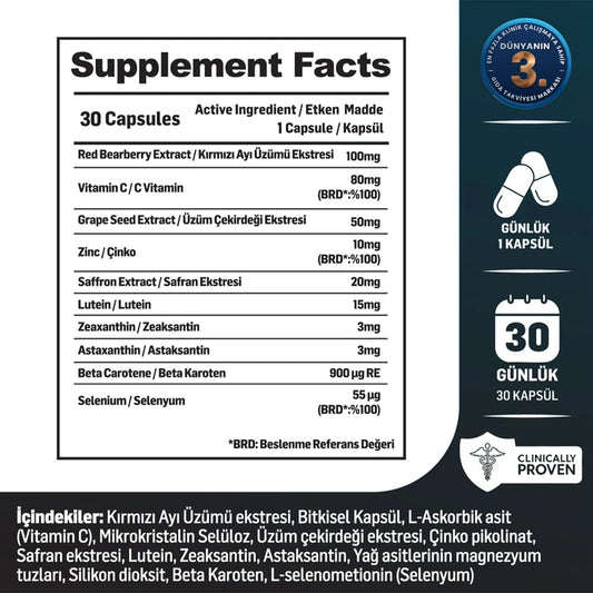 Kiperin Vision – Zinc, Selenium, Astaxanthin, Lutein & Saffron – 30-Day Supply