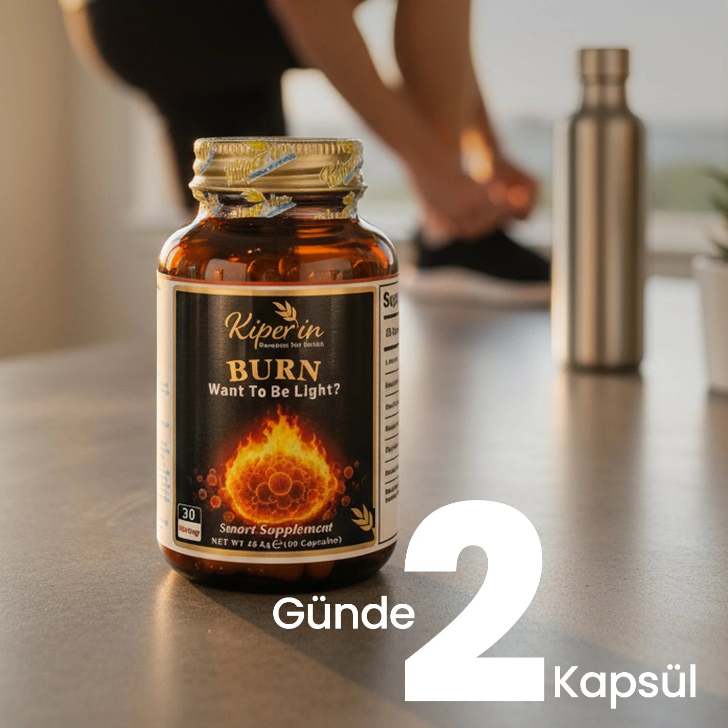 Kiperin Burn – L-Carnitine, Green Tea, Guarana, Ginger, Garcinia & Caffeine – 60 Capsules