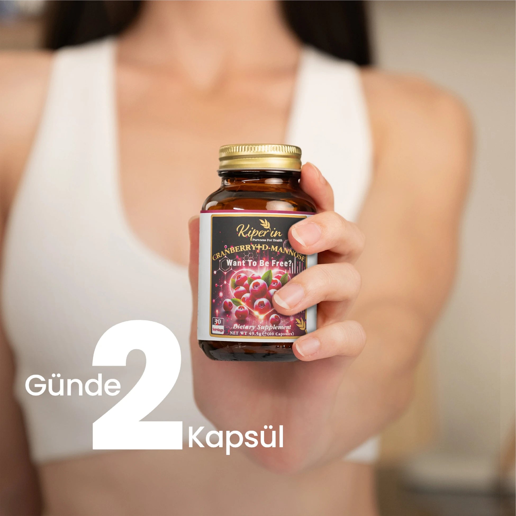 Kiperin Cranberry, D-Mannose & Vitamin C – 60 Capsules / 1,400 mg