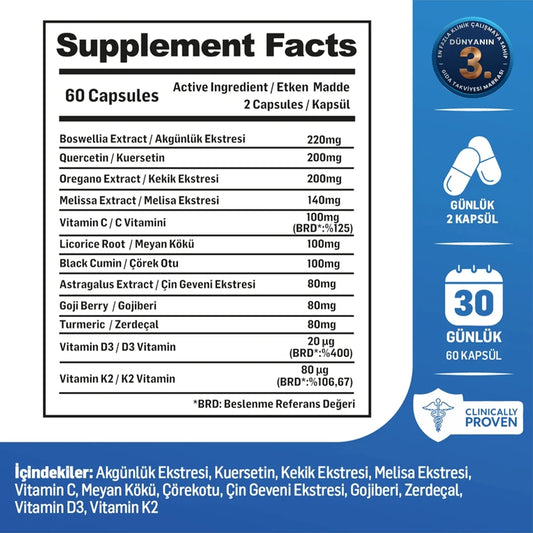 Kiperin Eigrela – Quercetin, Oregano, Astragalus, Black Seed & Boswellia – 60 Capsules