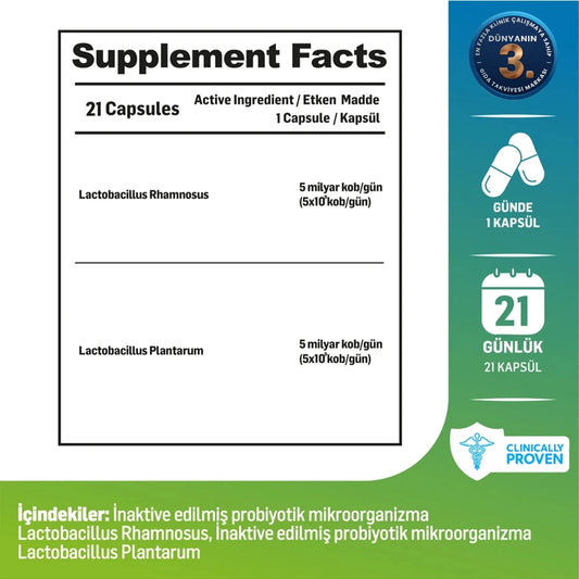 Kiperin Postbiotic – 210 Billion CFU Rhamnosus & Plantarum, 21 Capsules / 700 mg