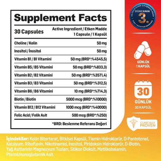 Kiperin B Complex Pro – Vitamin B Complex – 30 Capsules