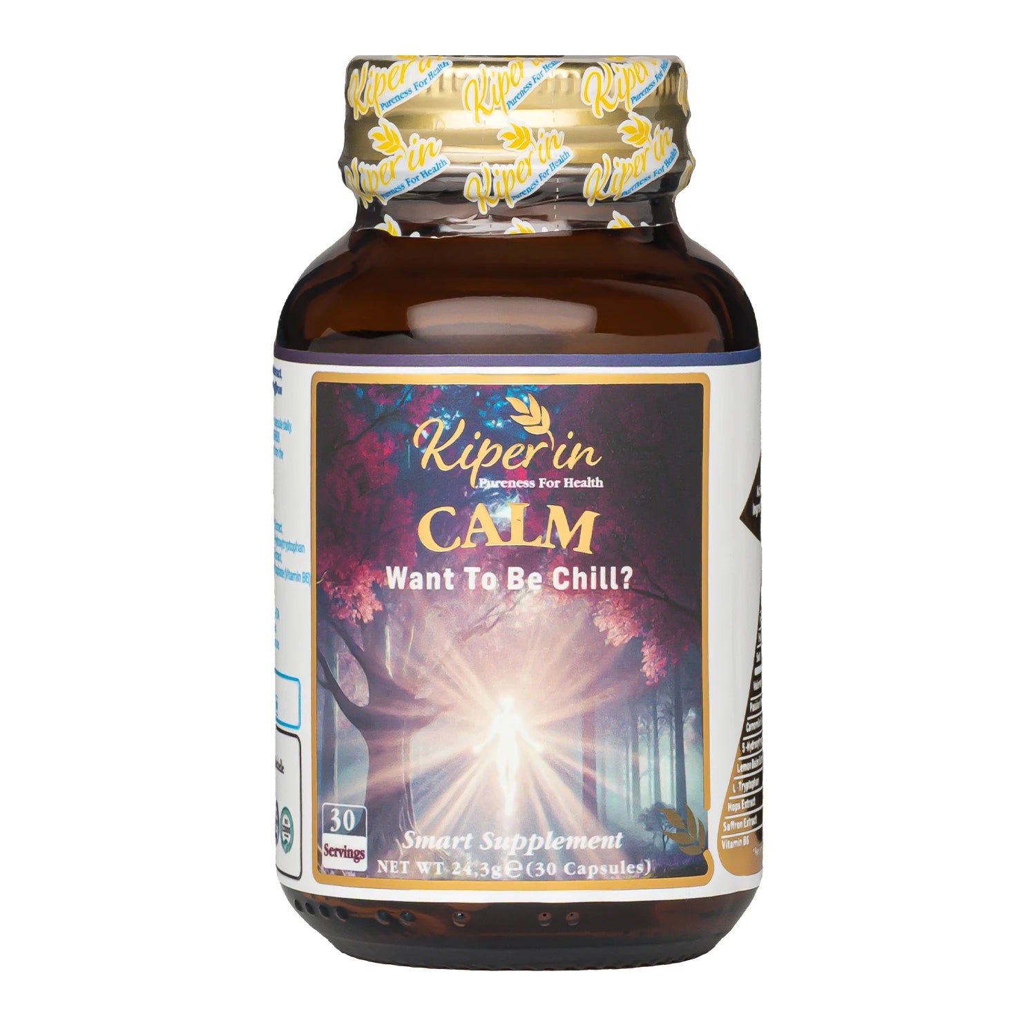 Kiperin Calm – Passionflower, Saffron, 5-HTP, Valerian & 9 Ingredients, 30-Day Supply